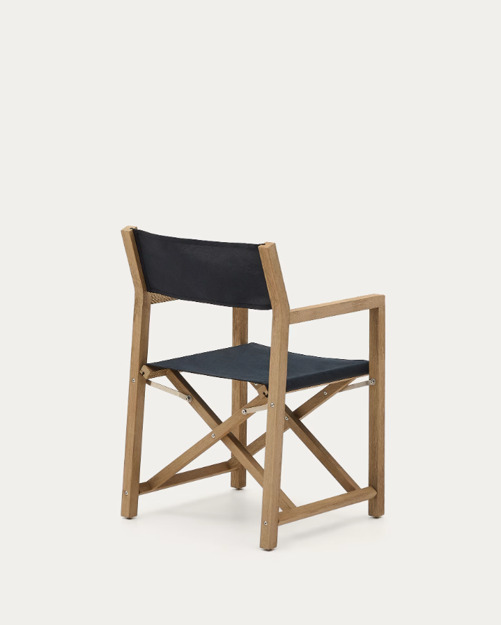 Vilara Black External Chair with an acacia base