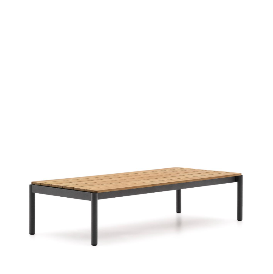 Sorells external coffee table. Towe wood with a gray base