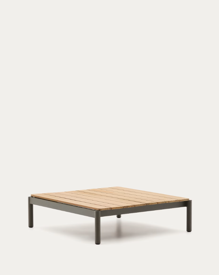 Sorells external coffee table with a dark green base