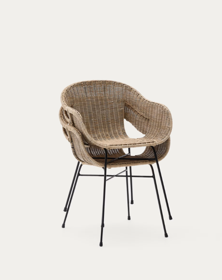 External chair Eltiera Rattan synthetic with a steel base