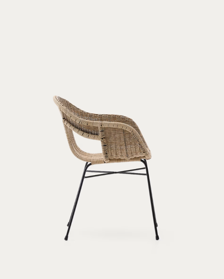 External chair Eltiera Rattan synthetic with a steel base