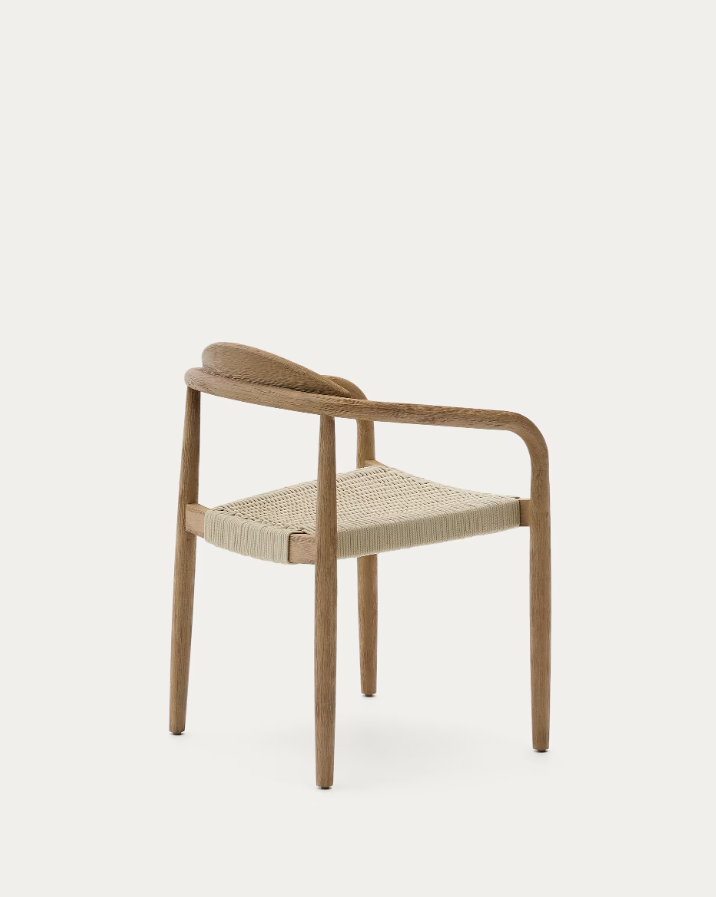 Chair Nina solid acacia wood with a creamy seat