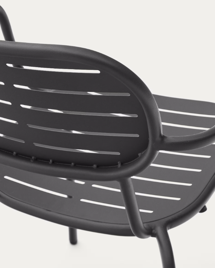 Garden chair with armrests Brai Graphite Stal [Julia]