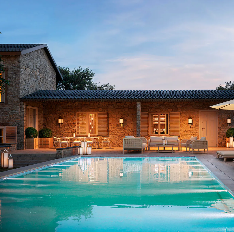 Antique Gold RISERVA Outdoor Wall Light