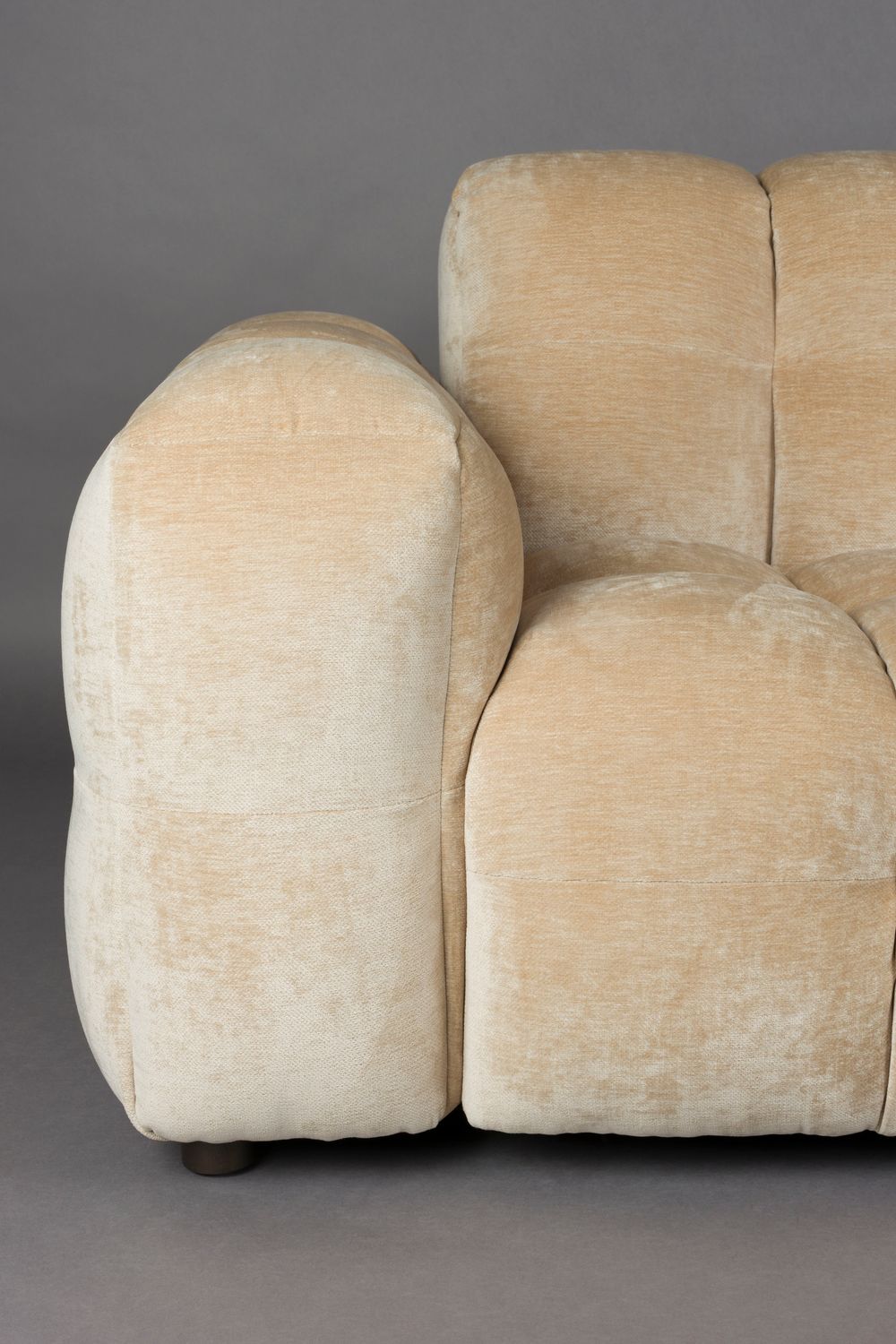 Modulares Sofa HACKMAN - rechte Endelement in beigem Samt