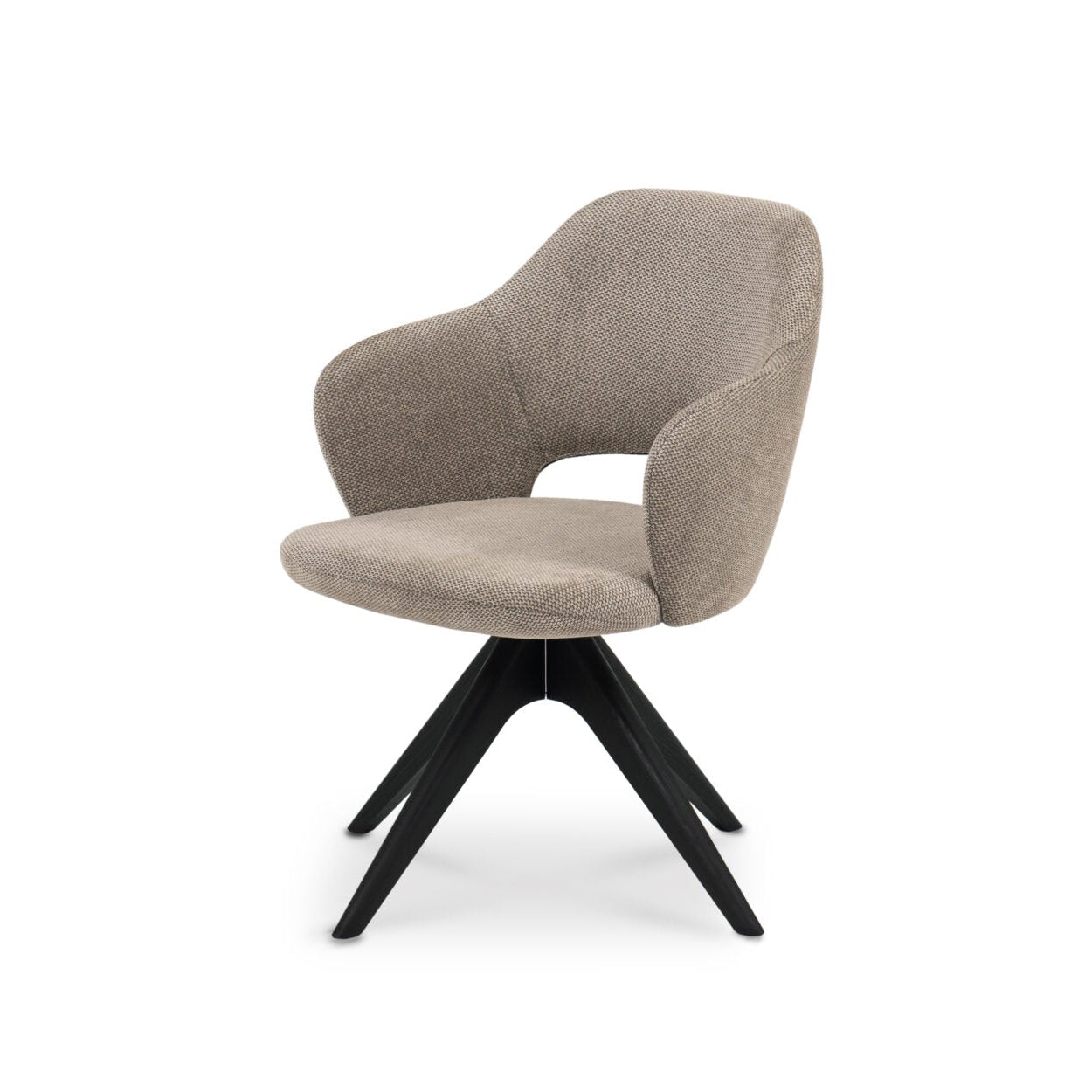 ALIO II Armchair with Upholstered Seat and Wooden Base