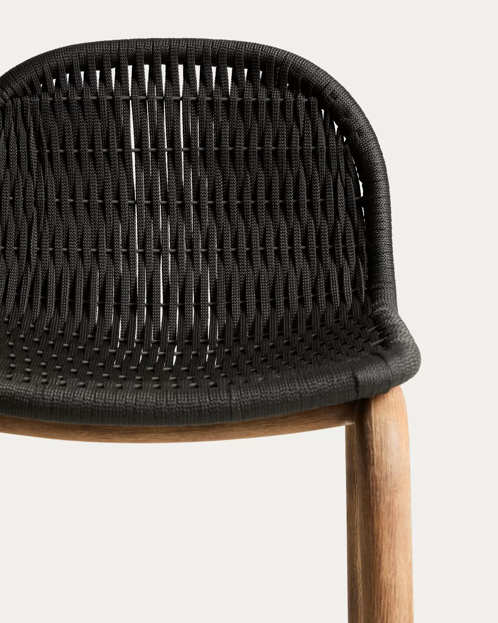 ALIPA Dark Gray Outdoor Bar Chair with Acacia Wood