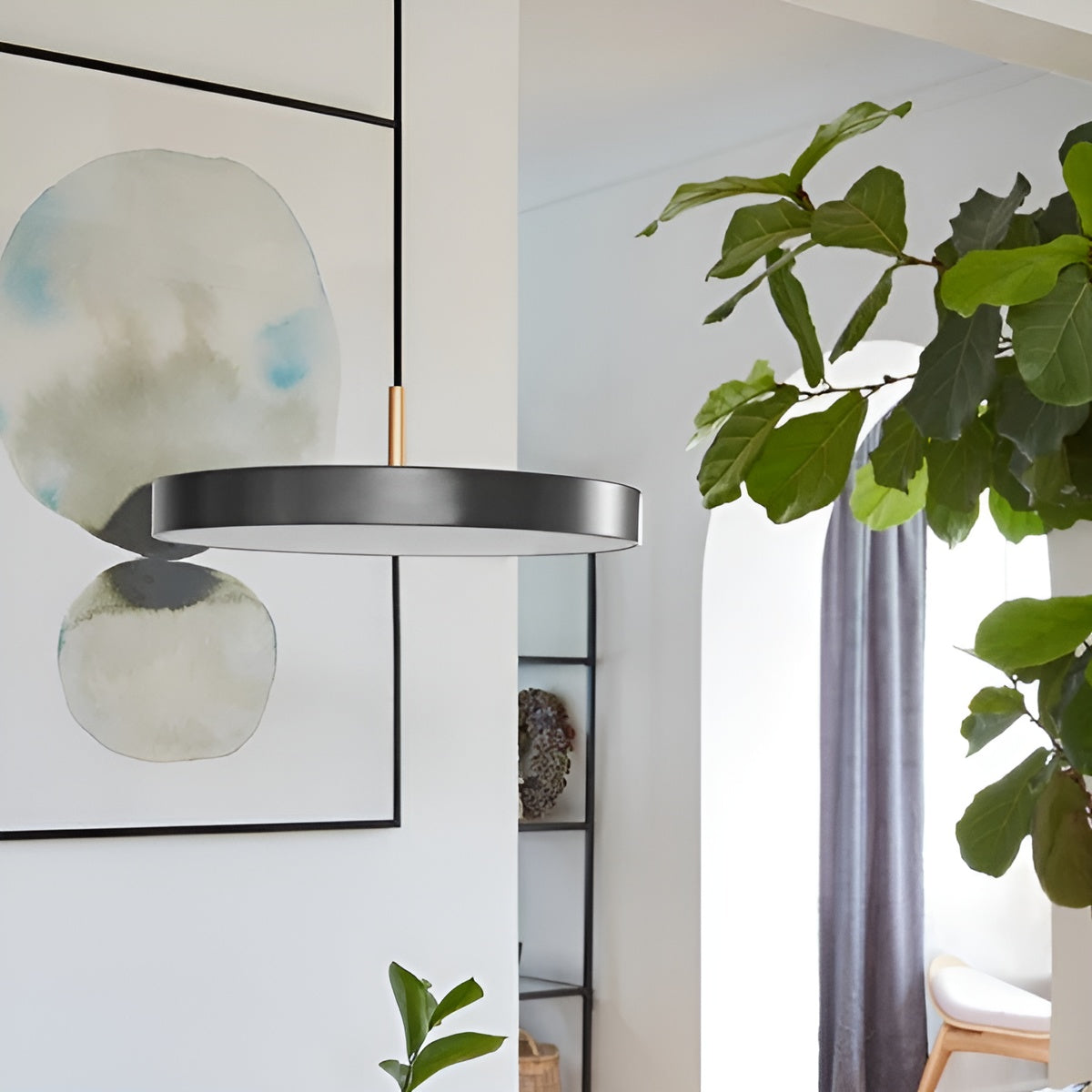 Pendelleuchte ASTERIA PLUS anthrazit mit goldener Einlage