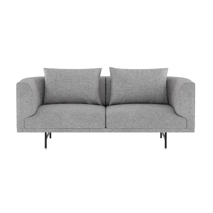 2-Seater Sofa CHIMNEY Gray Fabric Brook with Black Base