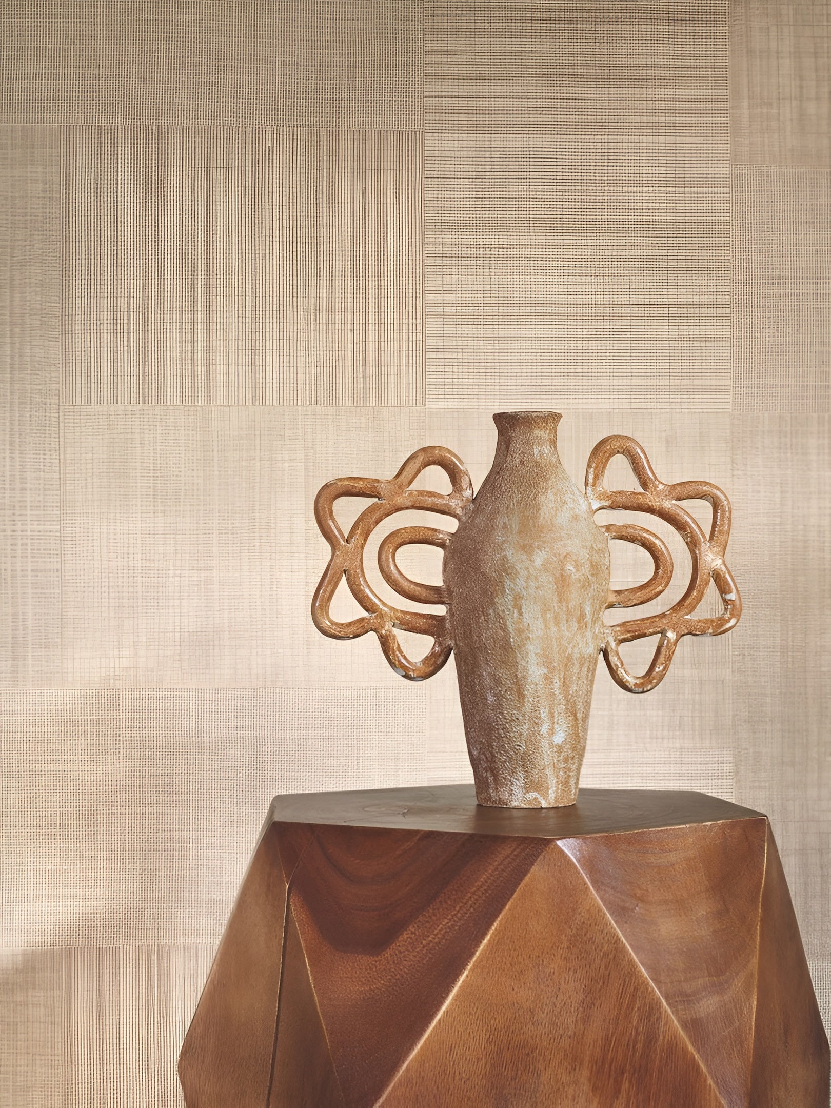 Structural vinyl wallpaper MESTIZO - IVORY elephant bone