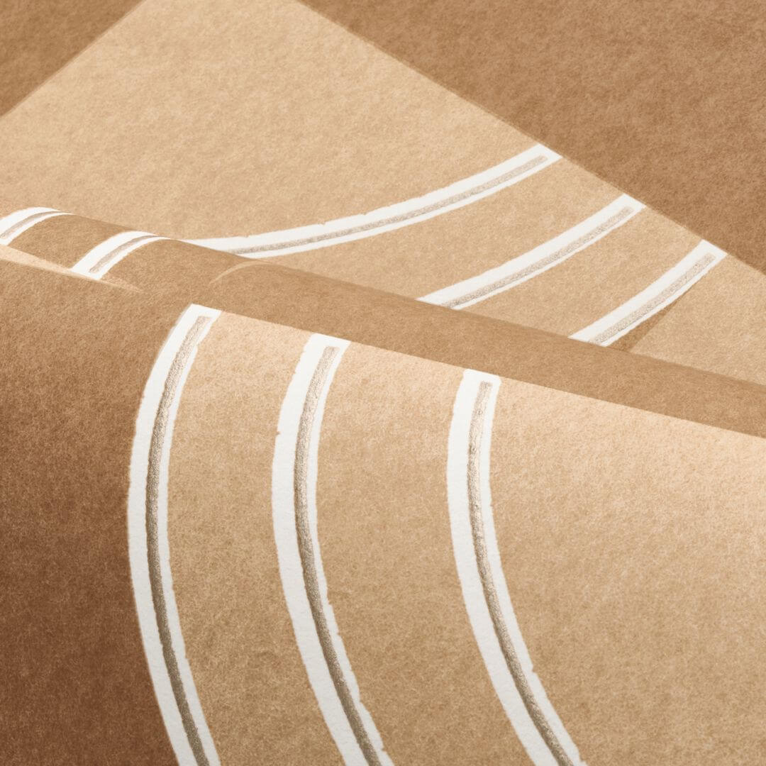 Vlies-Tapete mit geometrischem Muster ANNÉES 30 - MORDORÉ karamellbraun