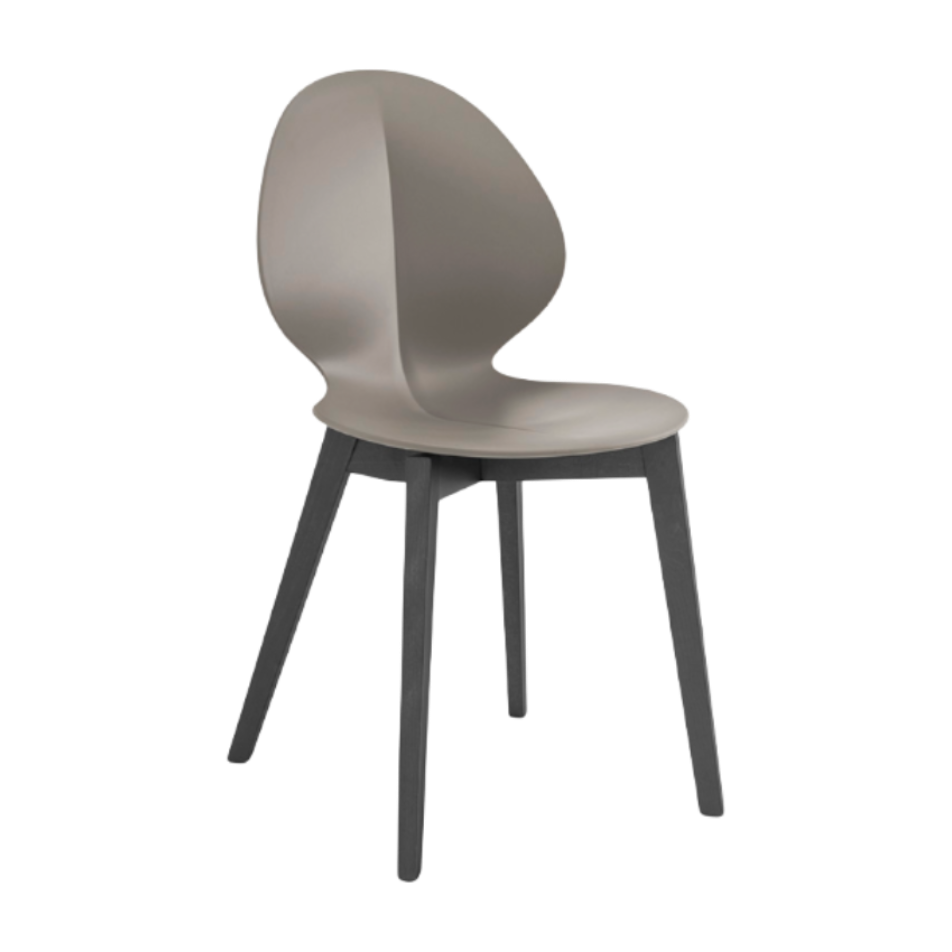 BASIL chair taupe seat with graphite wooden base