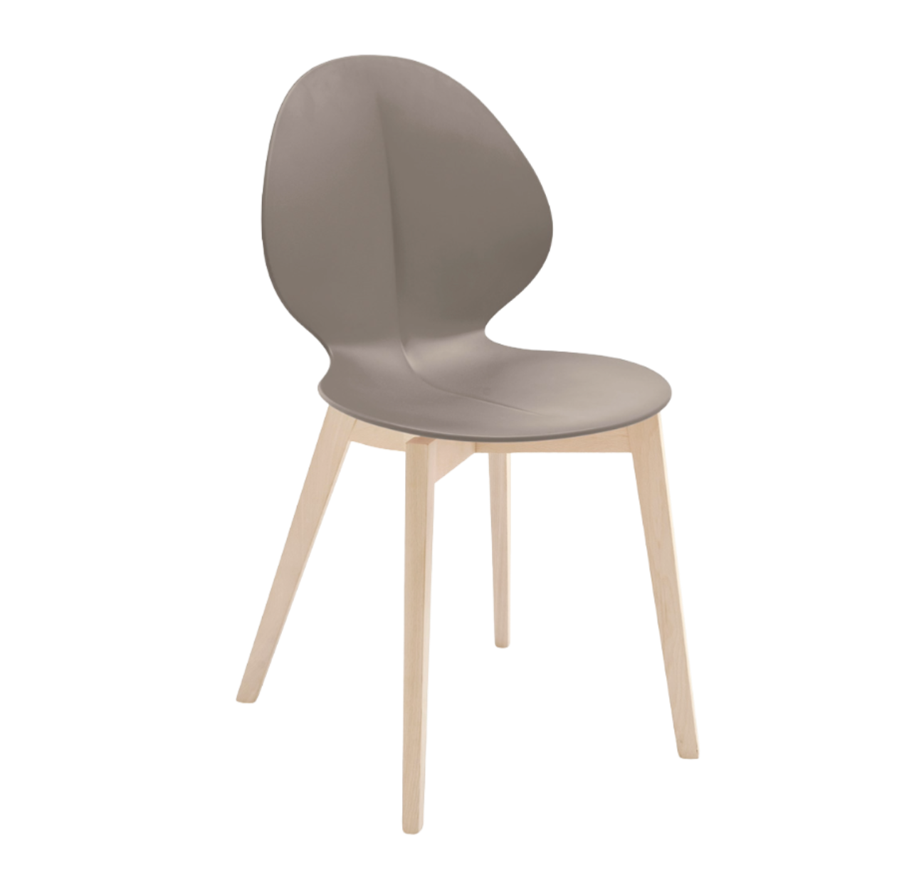 BASIL chair taupe seat with bleached wooden base