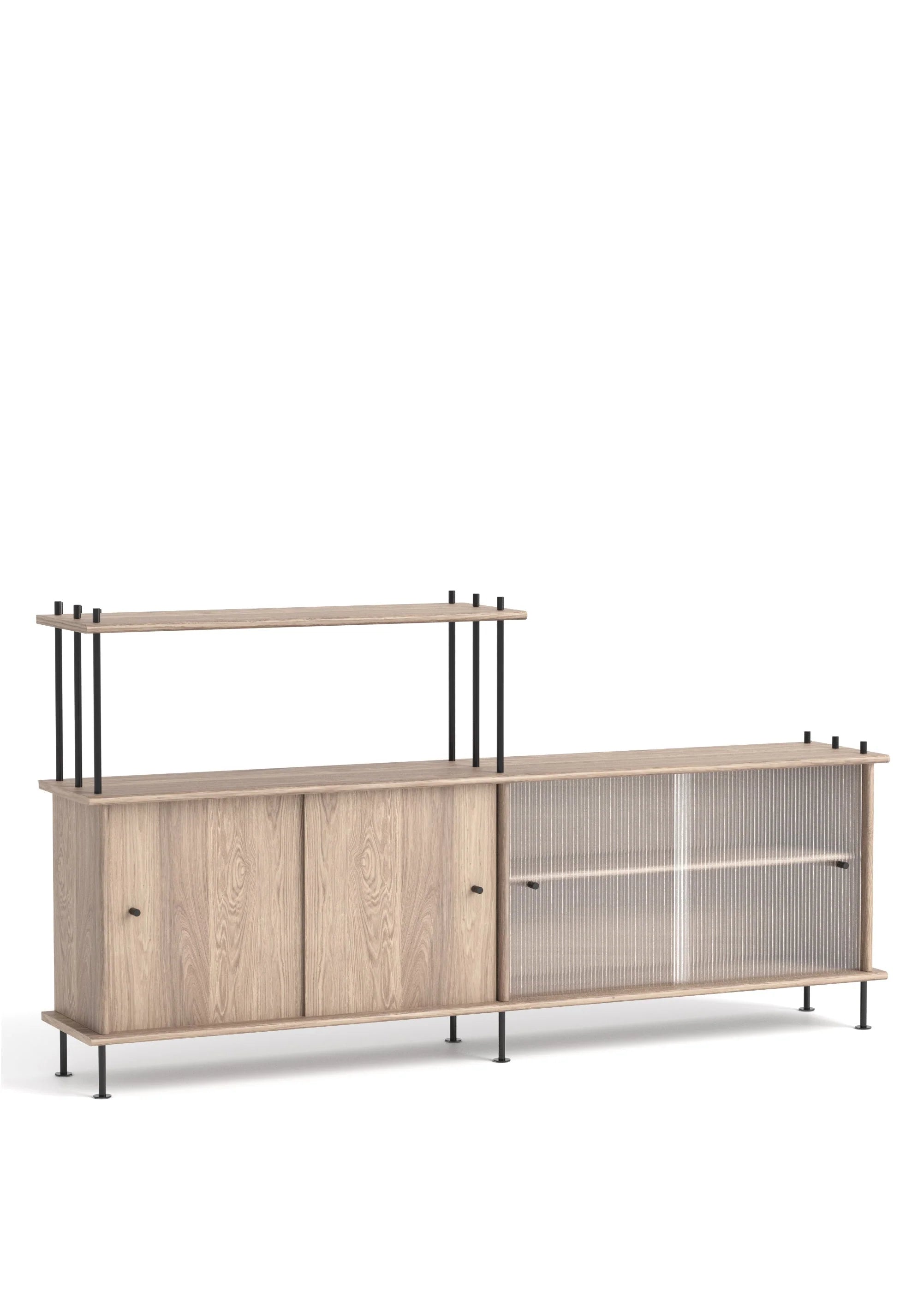 Schrank BAVA 200 weiß geöltes Eichenholz