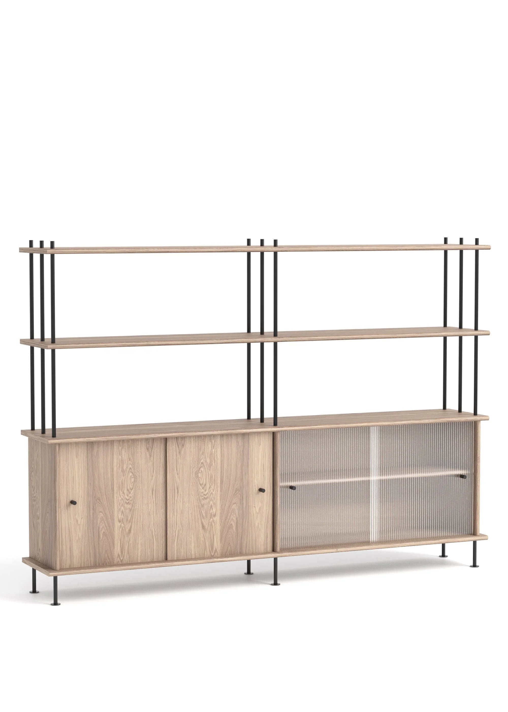 Schrank BAVA 200 weiß geöltes Eichenholz