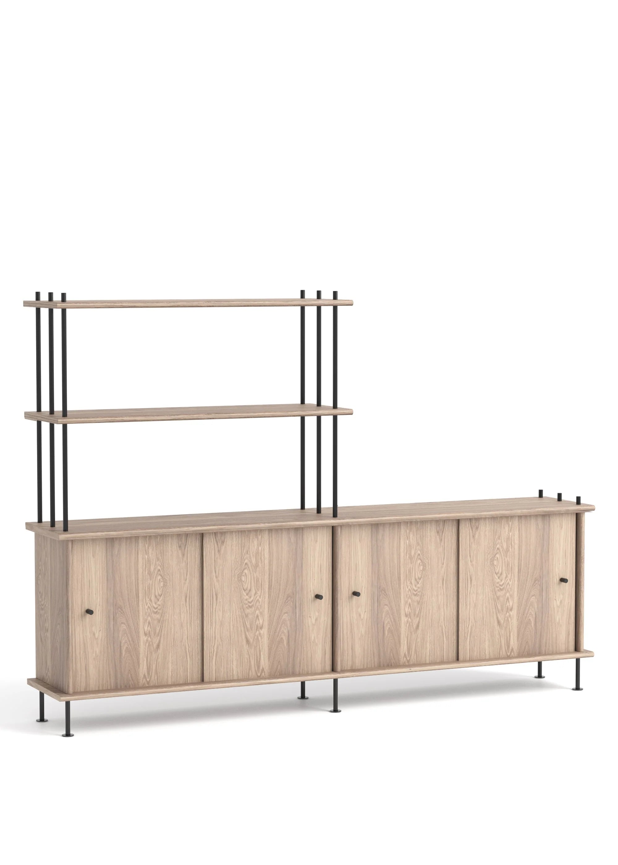 Schrank BAVA 200 weiß geöltes Eichenholz