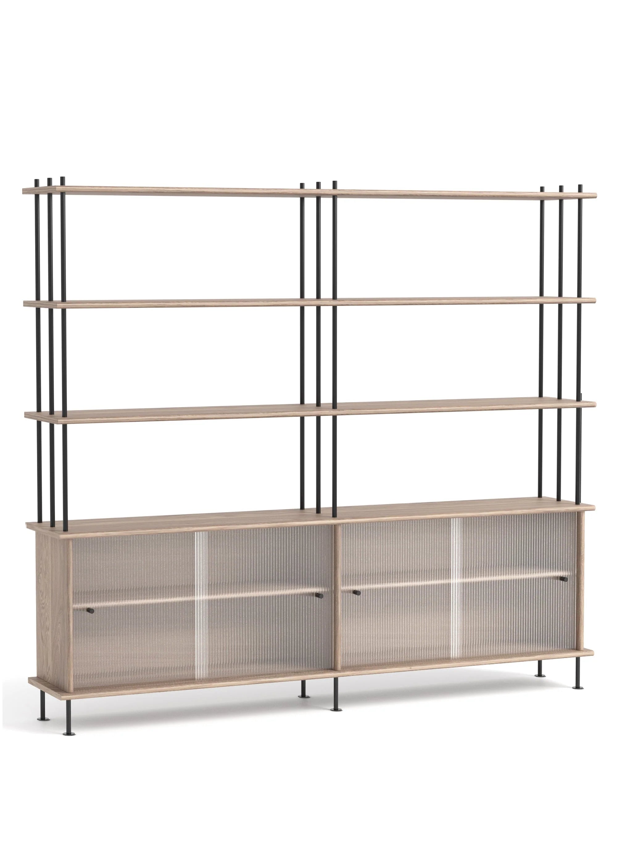 Schrank BAVA 200 weiß geöltes Eichenholz