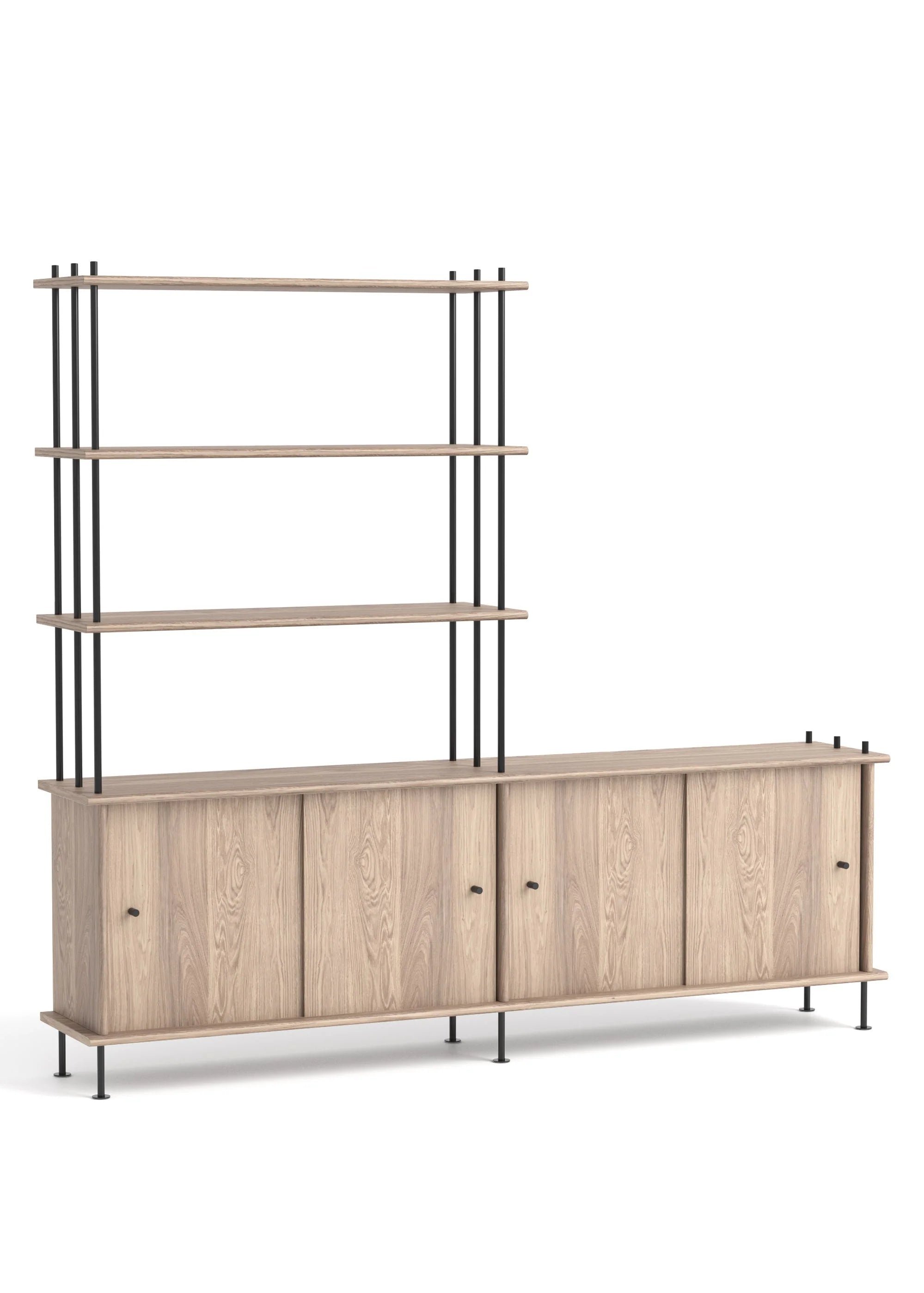 Schrank BAVA 200 weiß geöltes Eichenholz