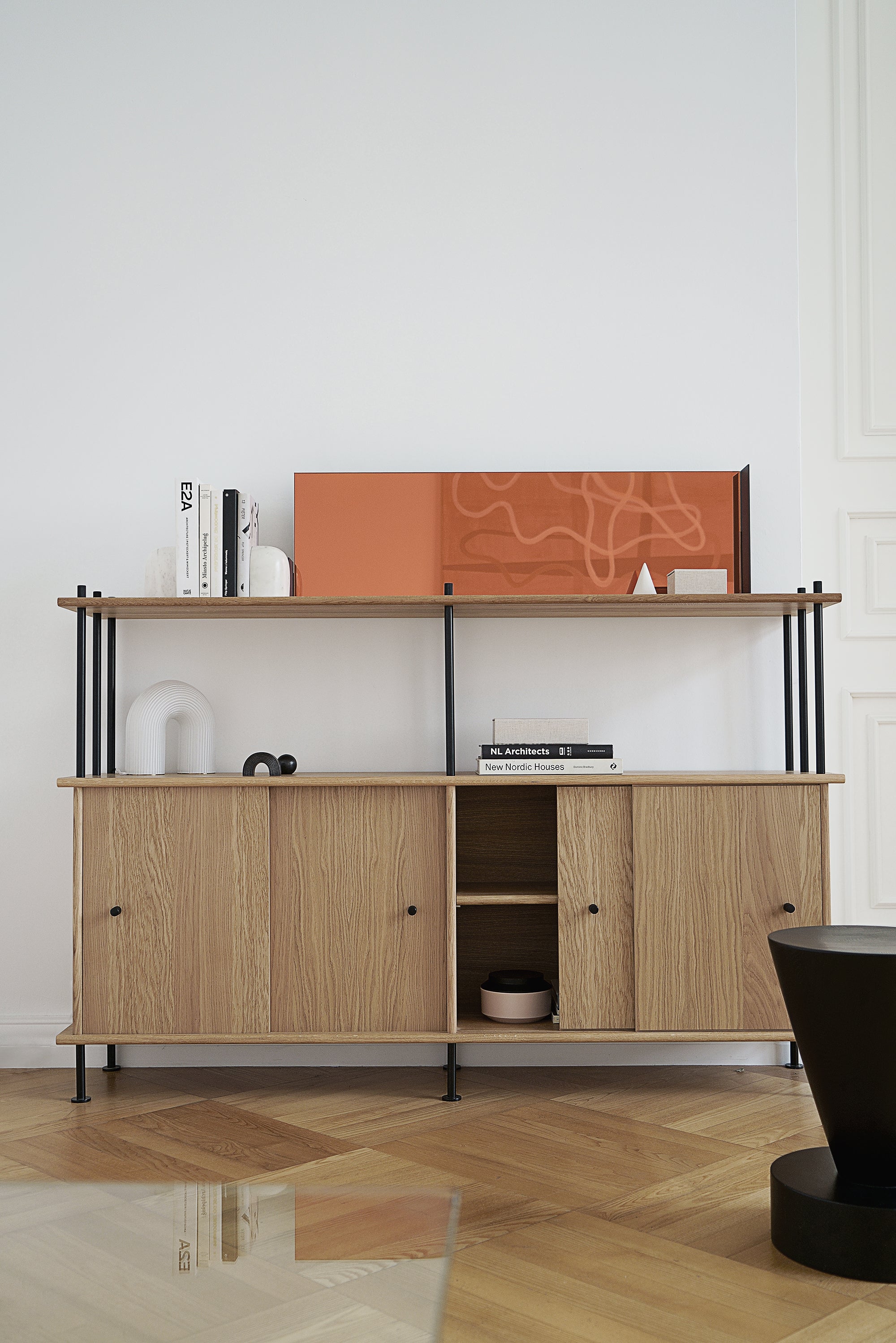 BAVA 160 Schrank aus schwarzem Eichenholz