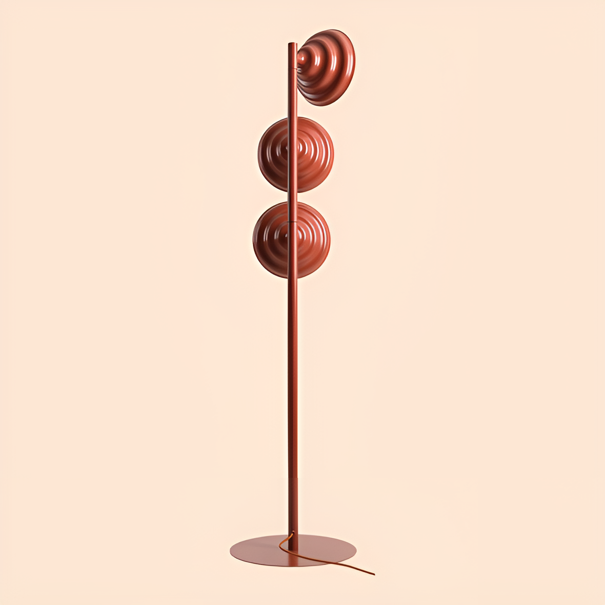 Floor lamp with regulated shades of brick wave