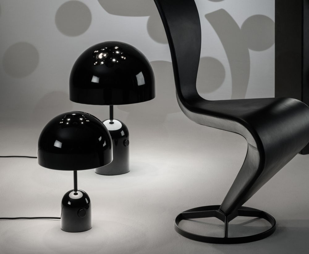 Glockentischlampe schwarz