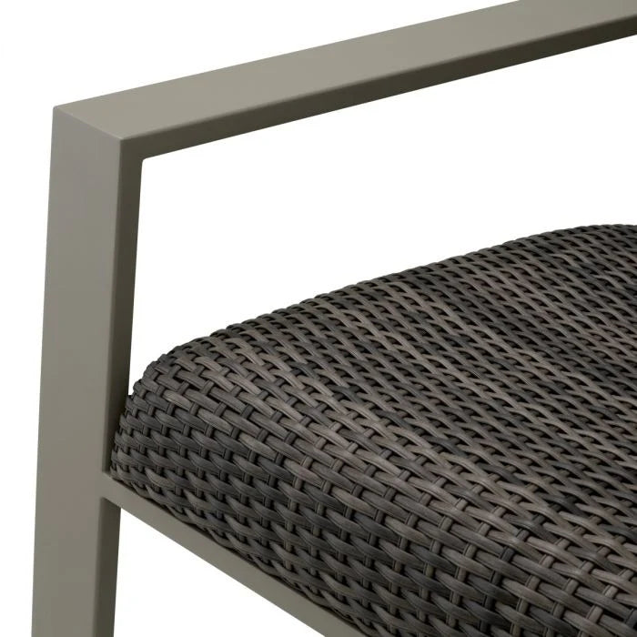 Außenstuhl BELLE VUE graues Rattan