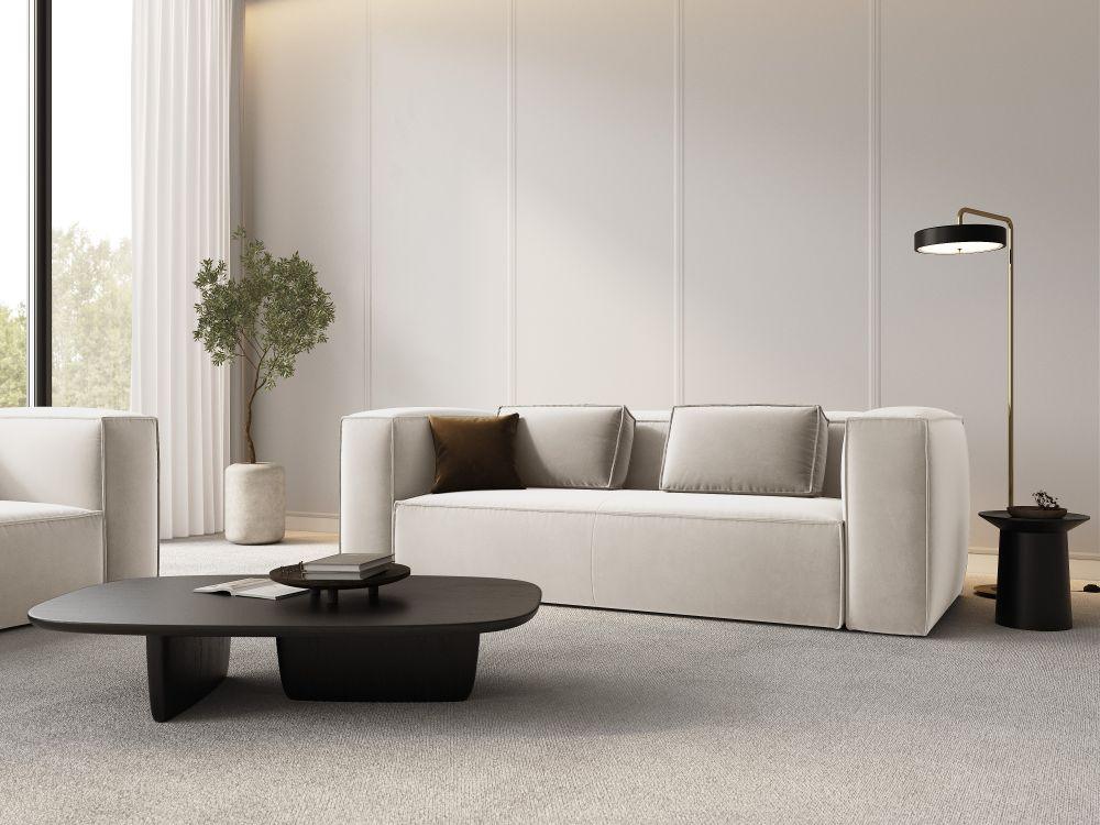 Samt 3-Sitzer Sofa MACKAY hellbeige