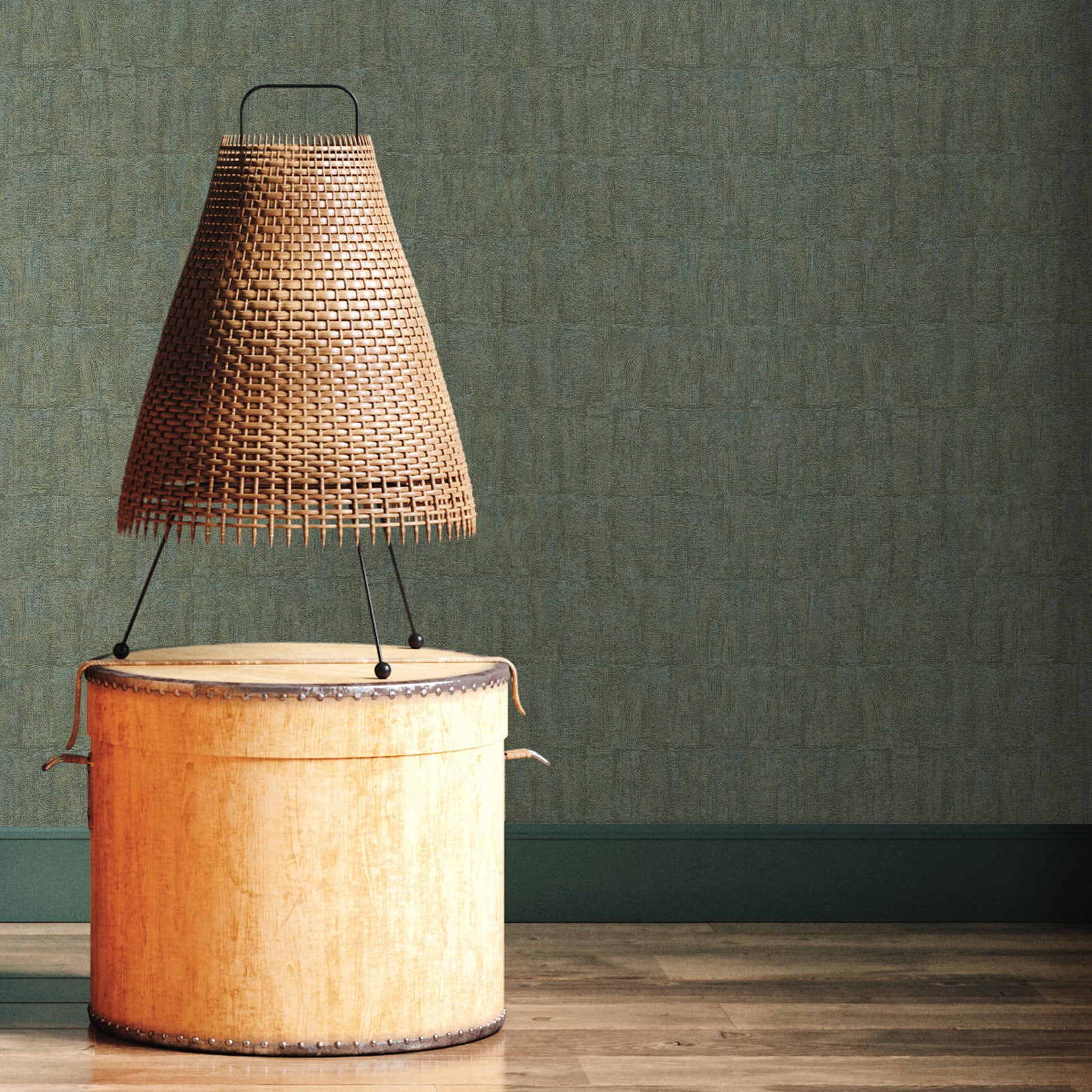 Strukturtapete, die Ton imitiert BIZEN - LICHEN grün mit Bronze