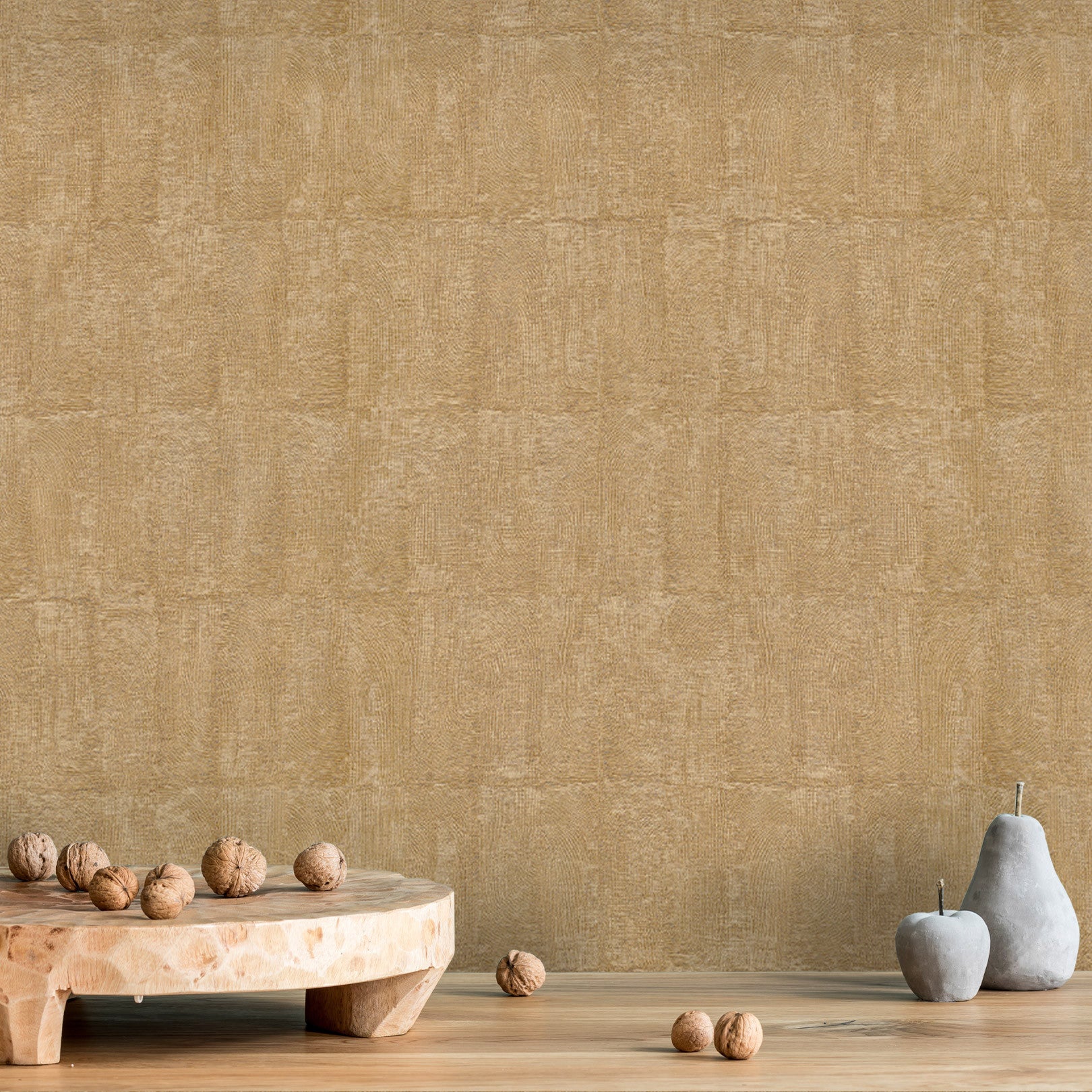 Structural wallpaper imitating clay BIZEN - MORDORE brown