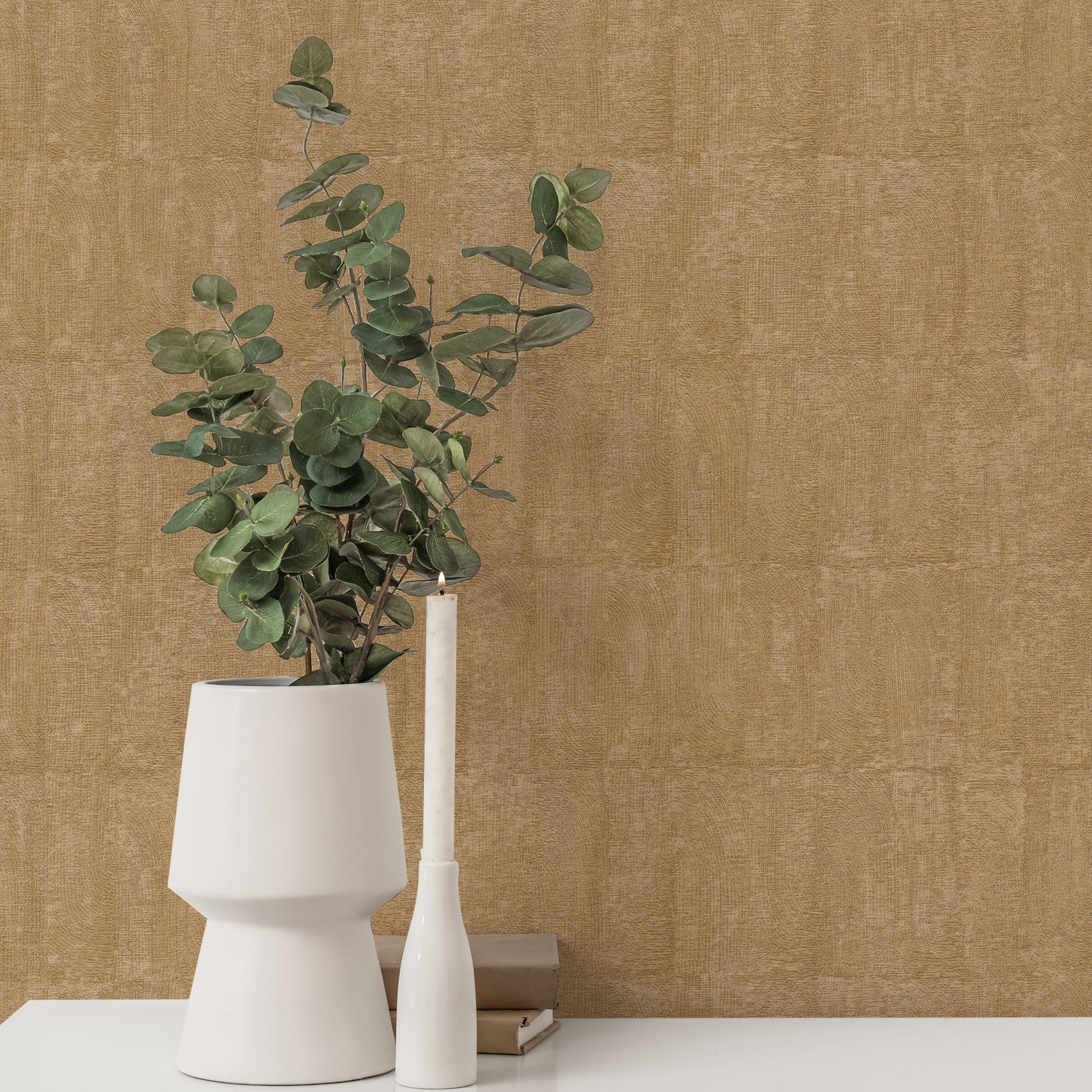 Structural wallpaper imitating clay BIZEN - MORDORE brown