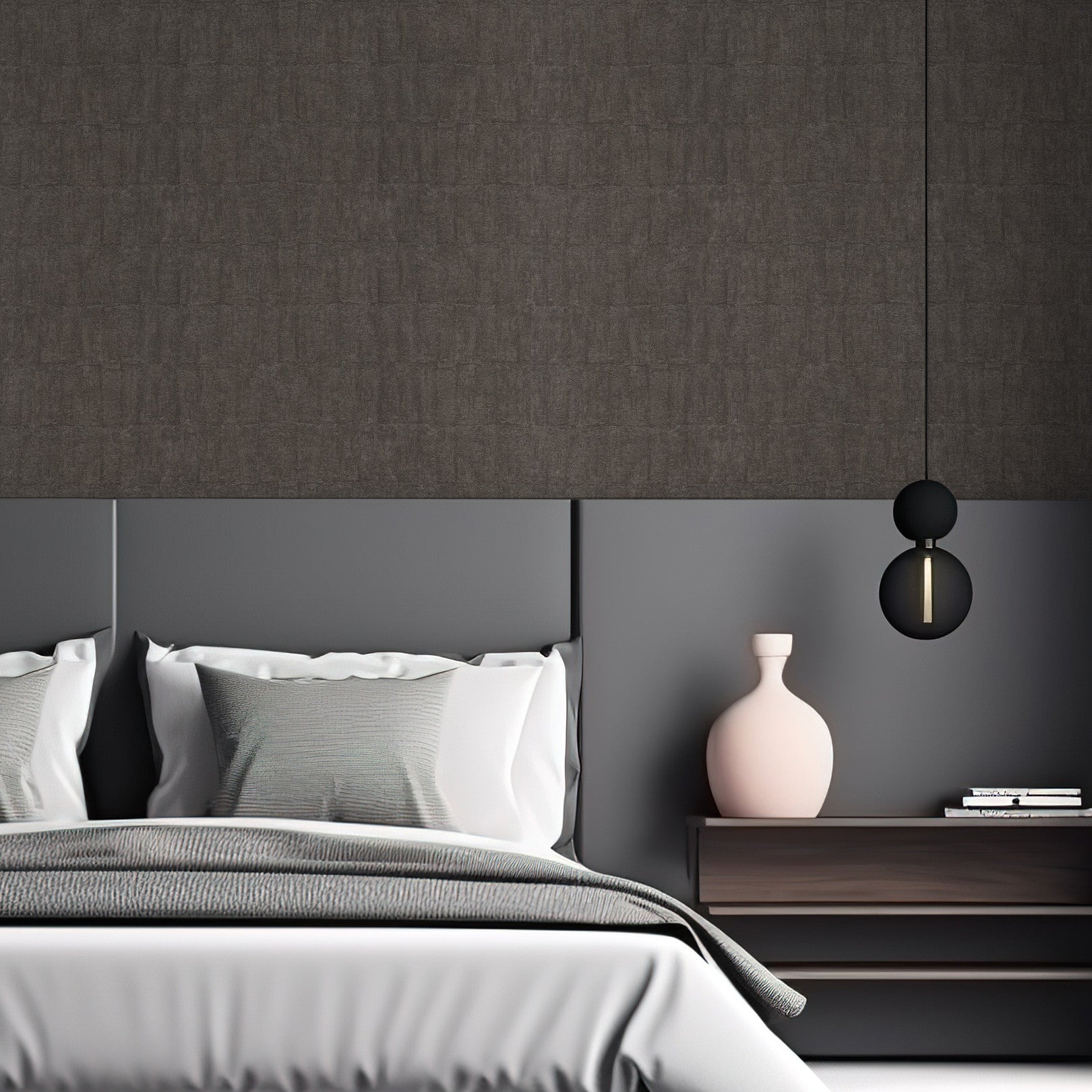 Strukturtapete, die Ton imitiert BIZEN - ANTHRAZIT antracytfarben