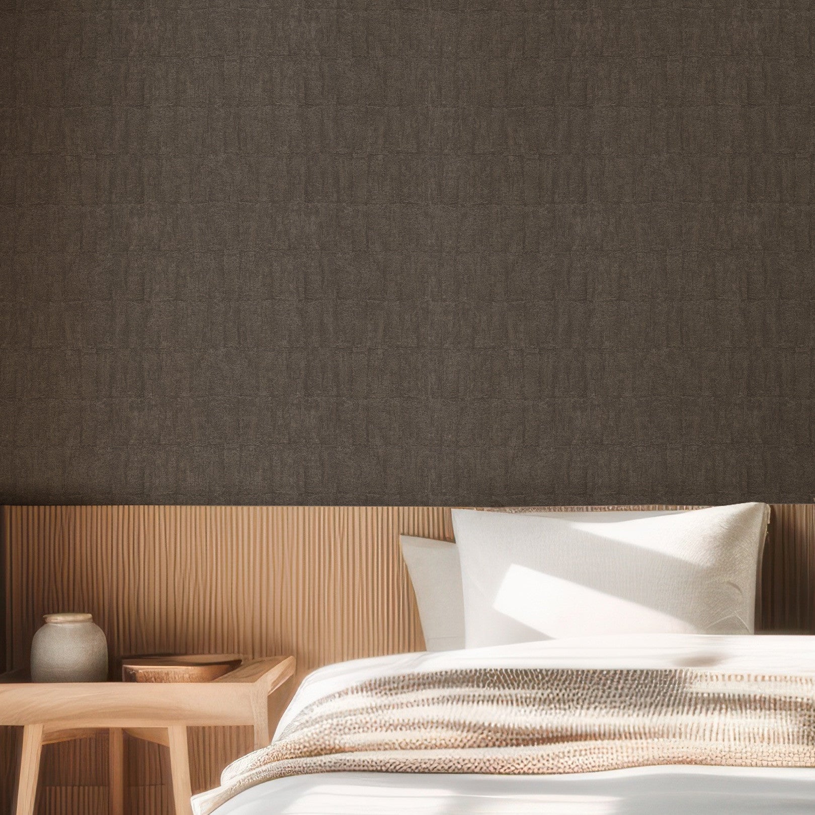 Strukturtapete, die Ton imitiert BIZEN - ANTHRAZIT antracytfarben