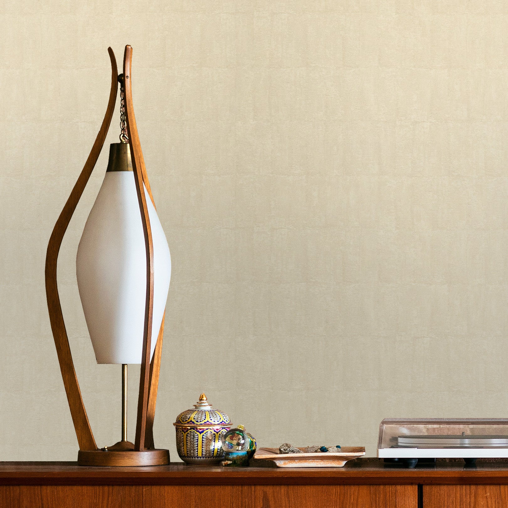 Structural wallpaper imitating clay BIZEN - IVORY ivory