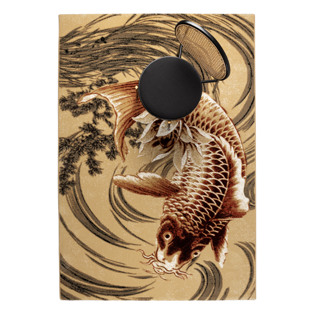LEGEND OF KOI TEPPICH beige mit braun