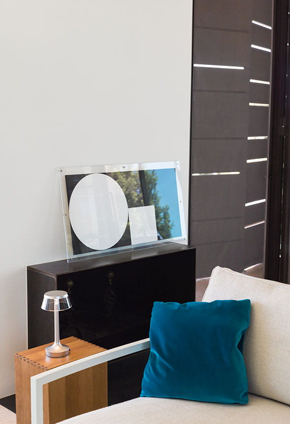 Tragbare Lampe BON JOUR UNPLUGGED verchromt mit transparentem Schirm