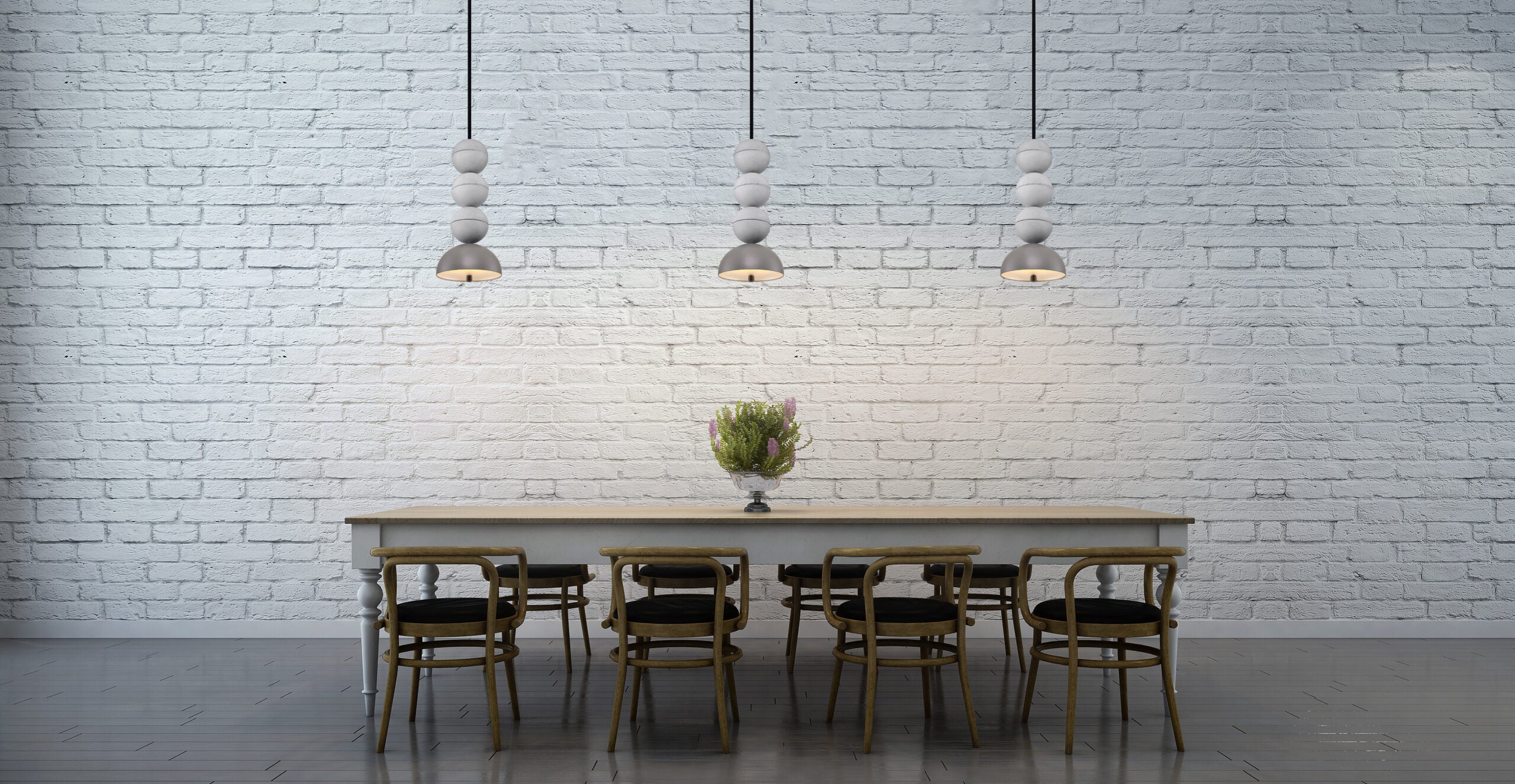 BOSFOR VELVET Pendelleuchte Beton mit Samt