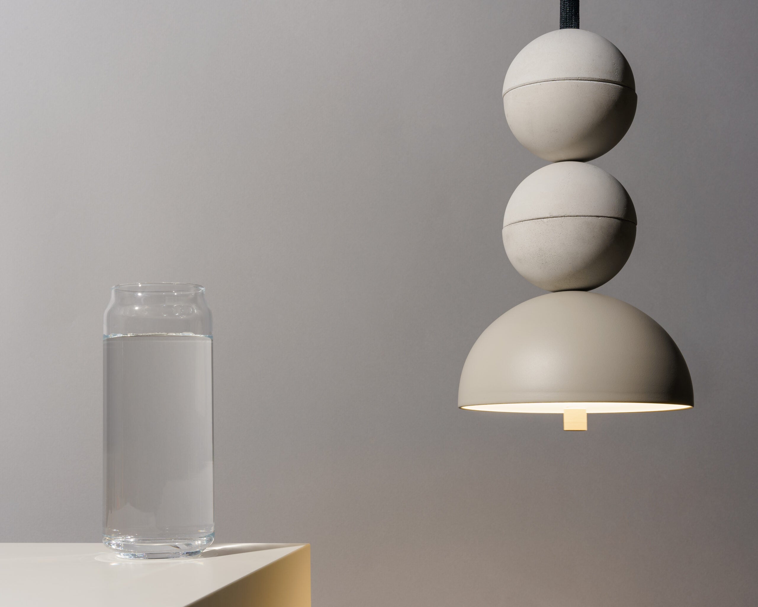 BOSFOR VELVET Pendelleuchte Beton mit Samt