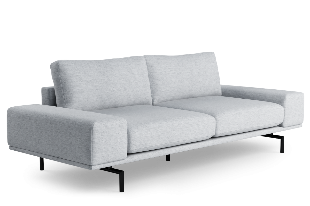 Sofa 2,5-sitzig BRIXTON gepolstert mit schwarzem Gestell