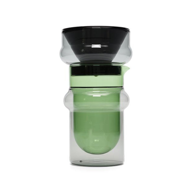 Carafe with bump filter green glass