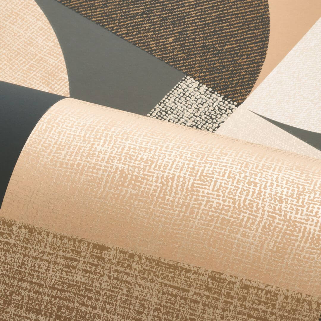 Tapete mit geometrischem Muster BARILLET - ANTHRAZIT/BEIGE antrazitfarben mit beige