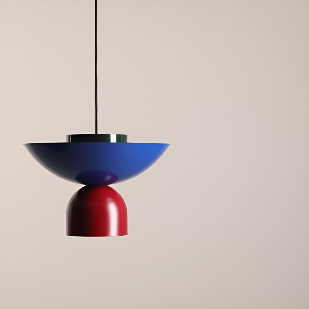 ILIA Hängelampe blau mit rot