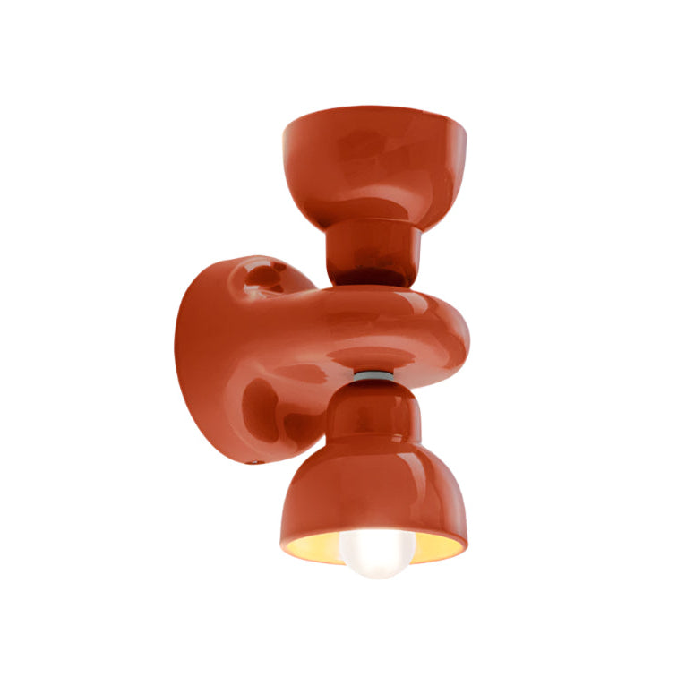 2-point ceramic wall lamp Berimbau orange