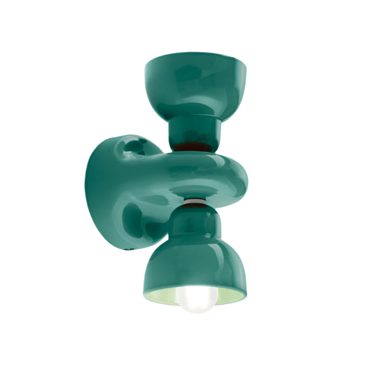 2-Punkte-Keramik-Wandlampe Berimbau Turquoise