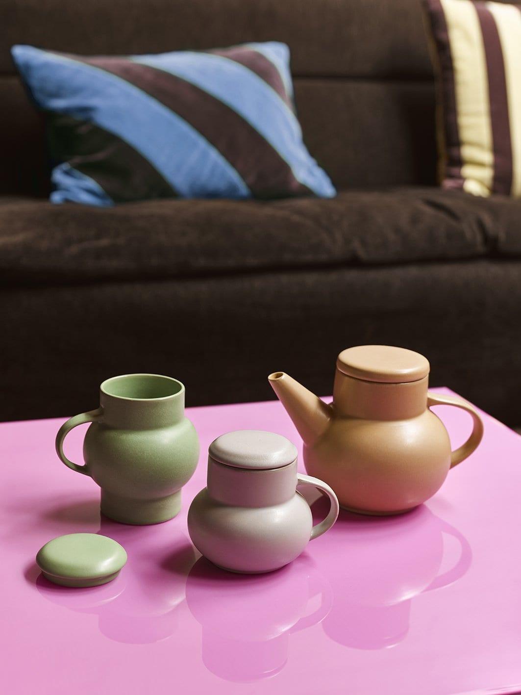 Ceramiczny dzbanek do herbaty BUBBLE żółty HKliving    Eye on Design