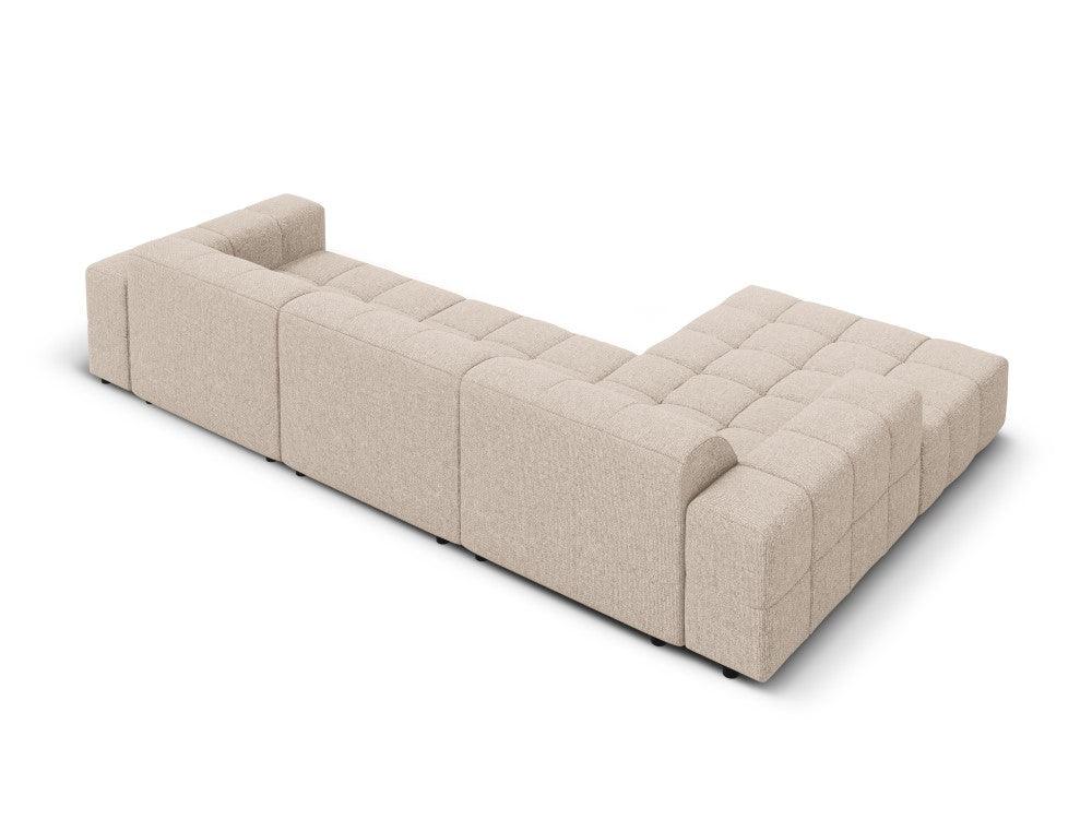 Left-side 4-seater corner sofa CHICAGO beige chenille Cosmopolitan Design Eye on Design