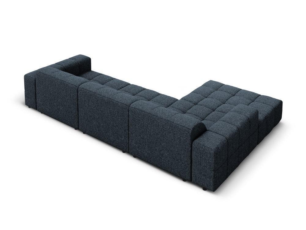 Corner sofa 4-seater CHICAGO blue chenille Cosmopolitan Design Eye on Design