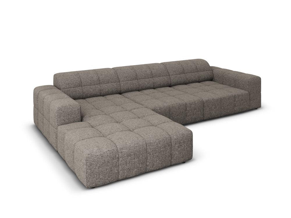 Left-side 4-seater corner sofa CHICAGO grey chenille Cosmopolitan Design Eye on Design