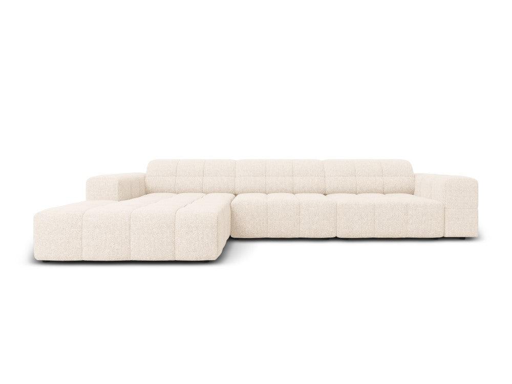 Corner sofa 4-seater CHICAGO light beige chenille Cosmopolitan Design Eye on Design