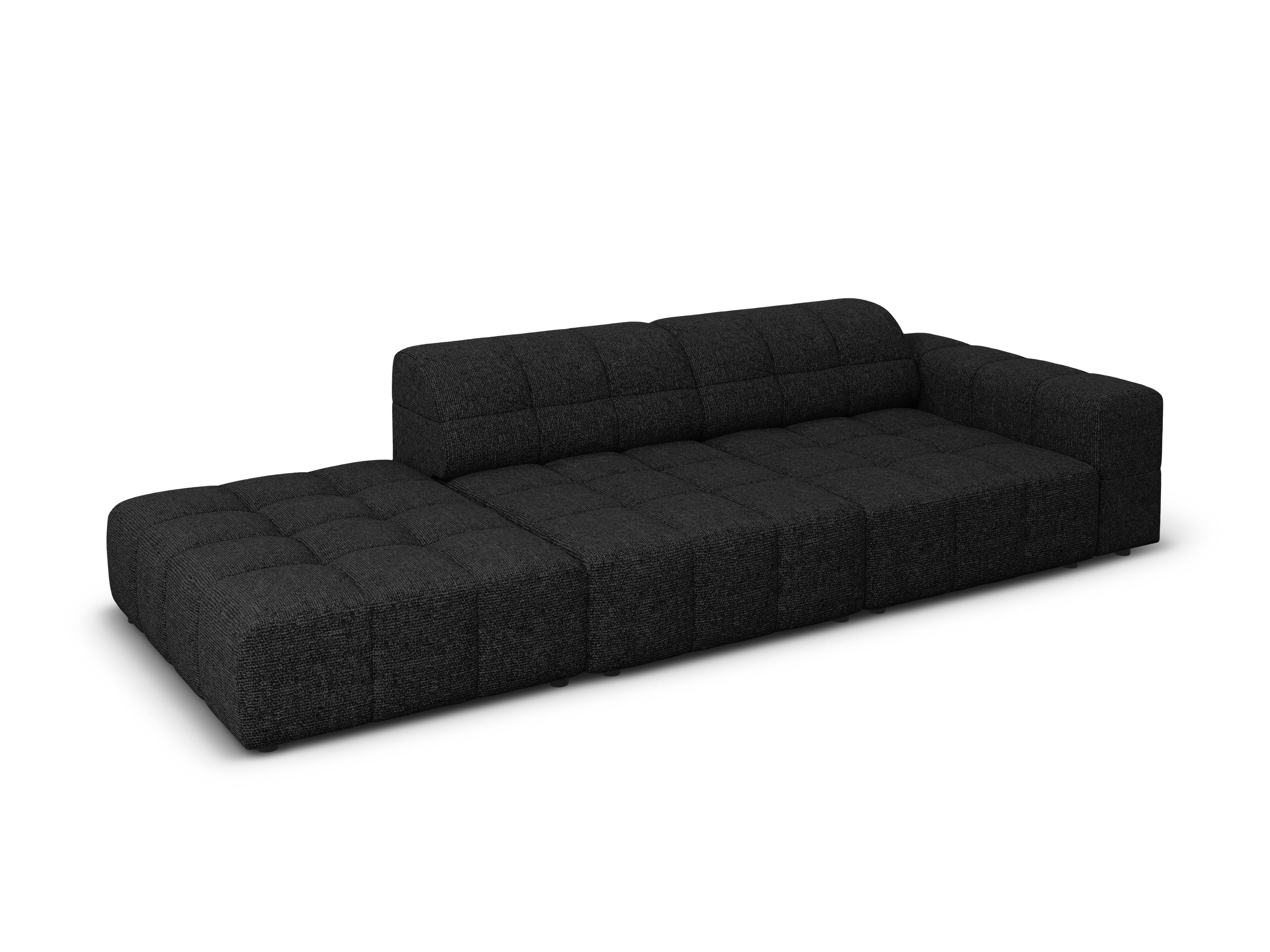 Sofa left 3-seater CHICAGO black chenille Cosmopolitan Design Eye on Design