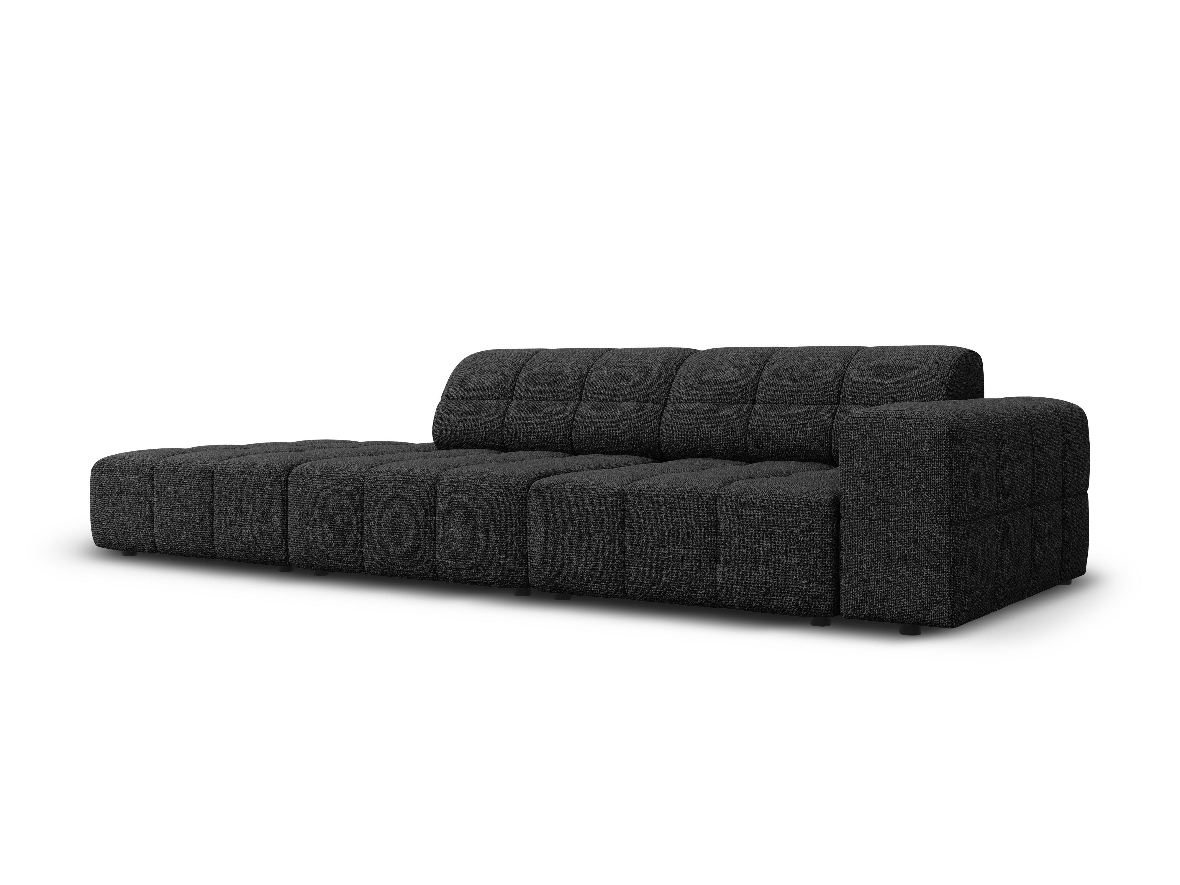 Sofa left 3 seater CHICAGO black chenille Cosmopolitan Design Eye on Design